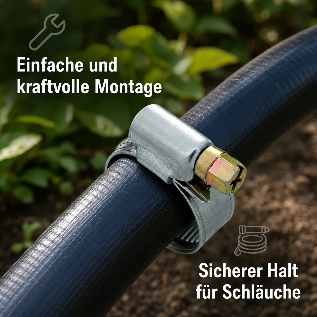 Edelstahl Schlauchschellen, W4, 12mm, 16-25mm, DIN 3017