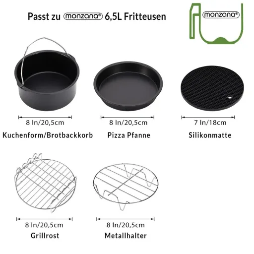 Airfryer-Zubehör - Komplettset - 9-teilig