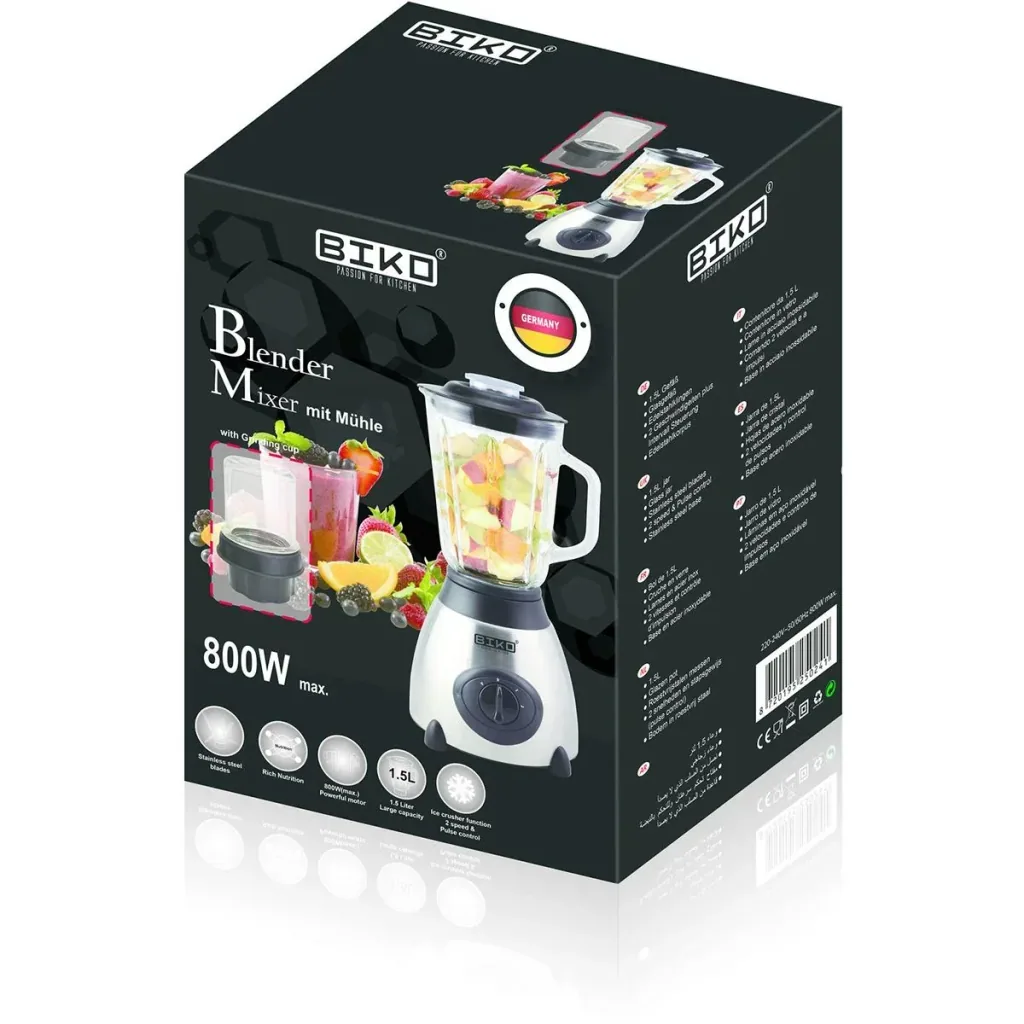 Luxus-Mixer - mit Glasbehälter - 1.5L - 500W - Edelstahl
