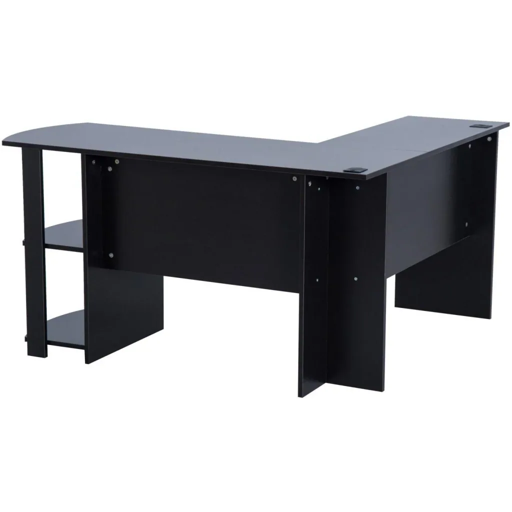 Eckschreibtisch Schreibtisch Staufach Schwarz L136 x B130 x H72cm