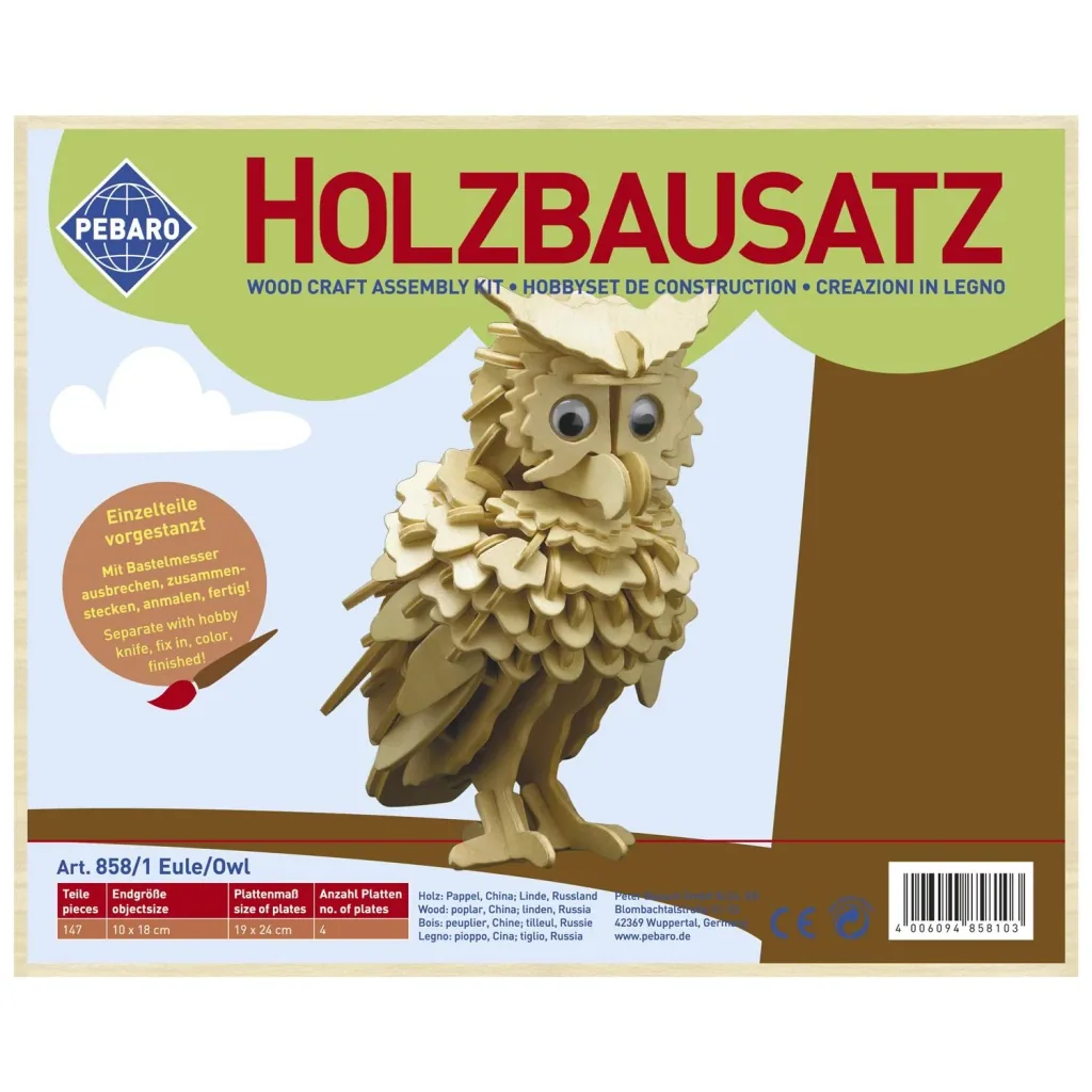 Holzbausatz "Eule" 10 x 18 cm