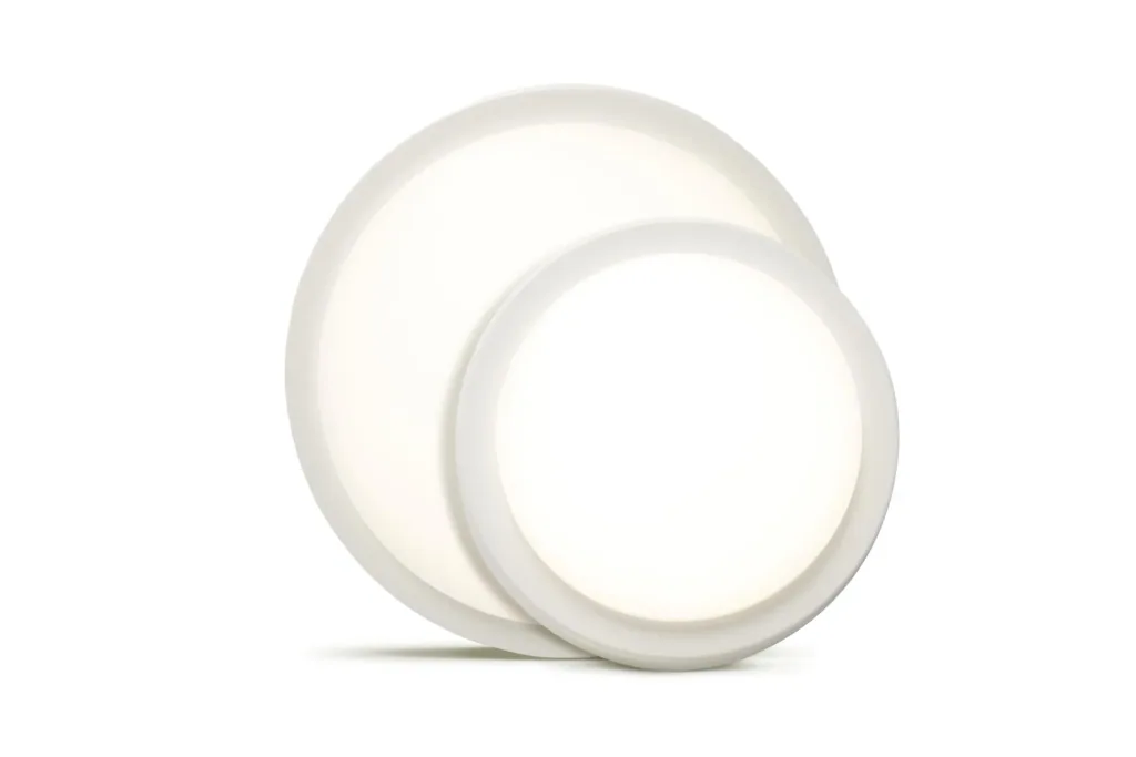 ECO Wand- und Deckenleuchte mit Wechselring in chrom und weiß, 22cm, 14 Watt, IP54