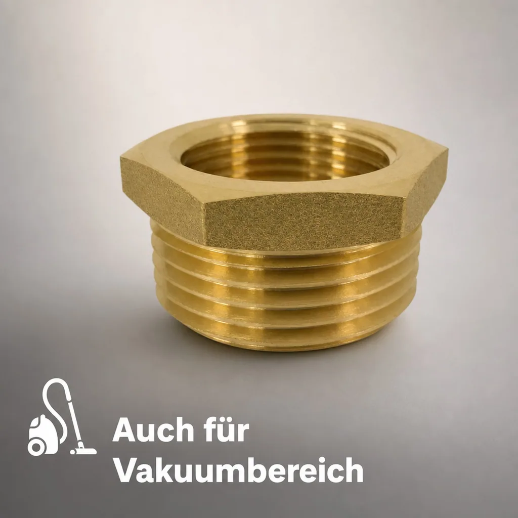 Messingfitting, Reduzierstück, Gewindefitting 1 1/4" AG x 1" IG