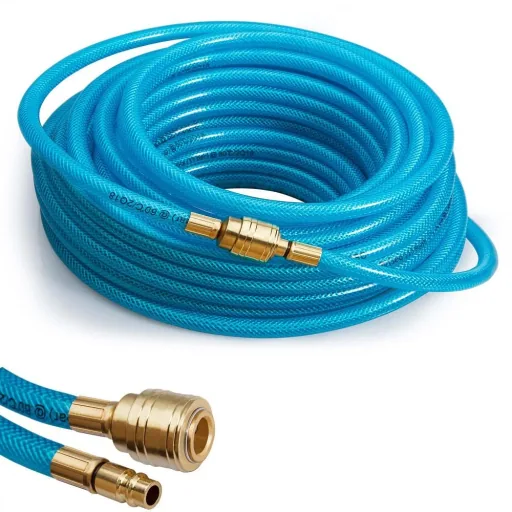 Pressluftschlauch mit Schnellkupplung und Stecker, 10 m