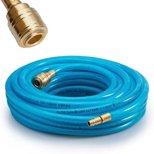 Pressluftschlauch mit Schnellkupplung und Stecker, 10 m
