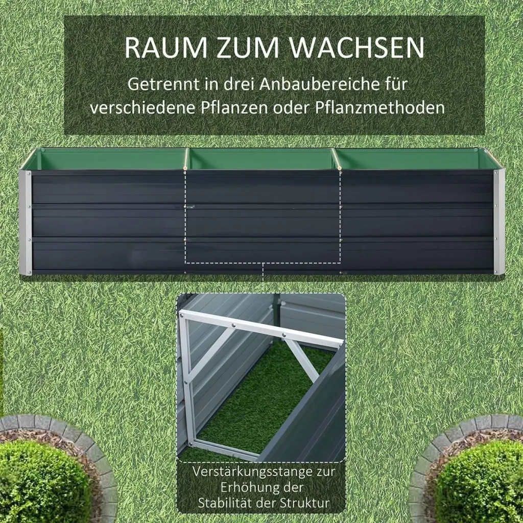 Hochbeet aus Stahl Gartenbeet Pfla