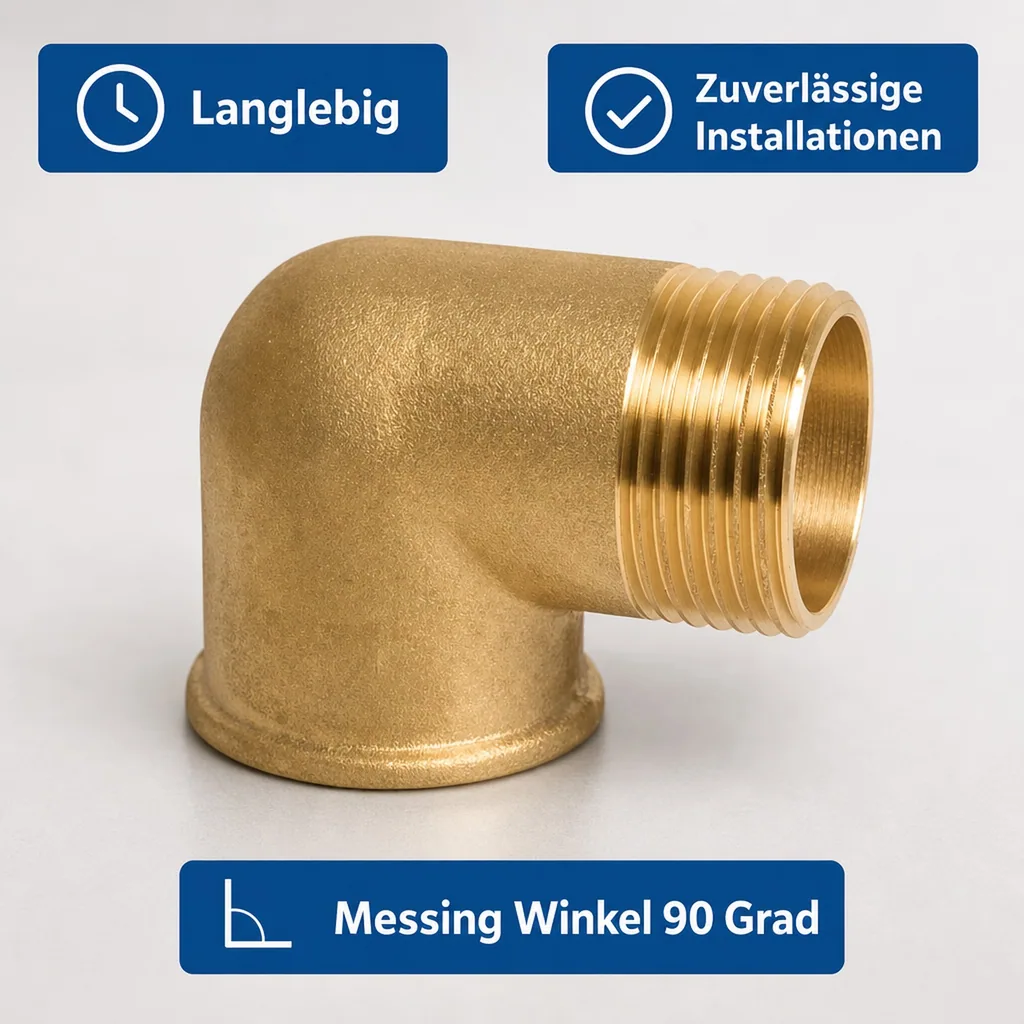 Messing Winkel 90 Grad, Gewindefitting 3/4 Zoll