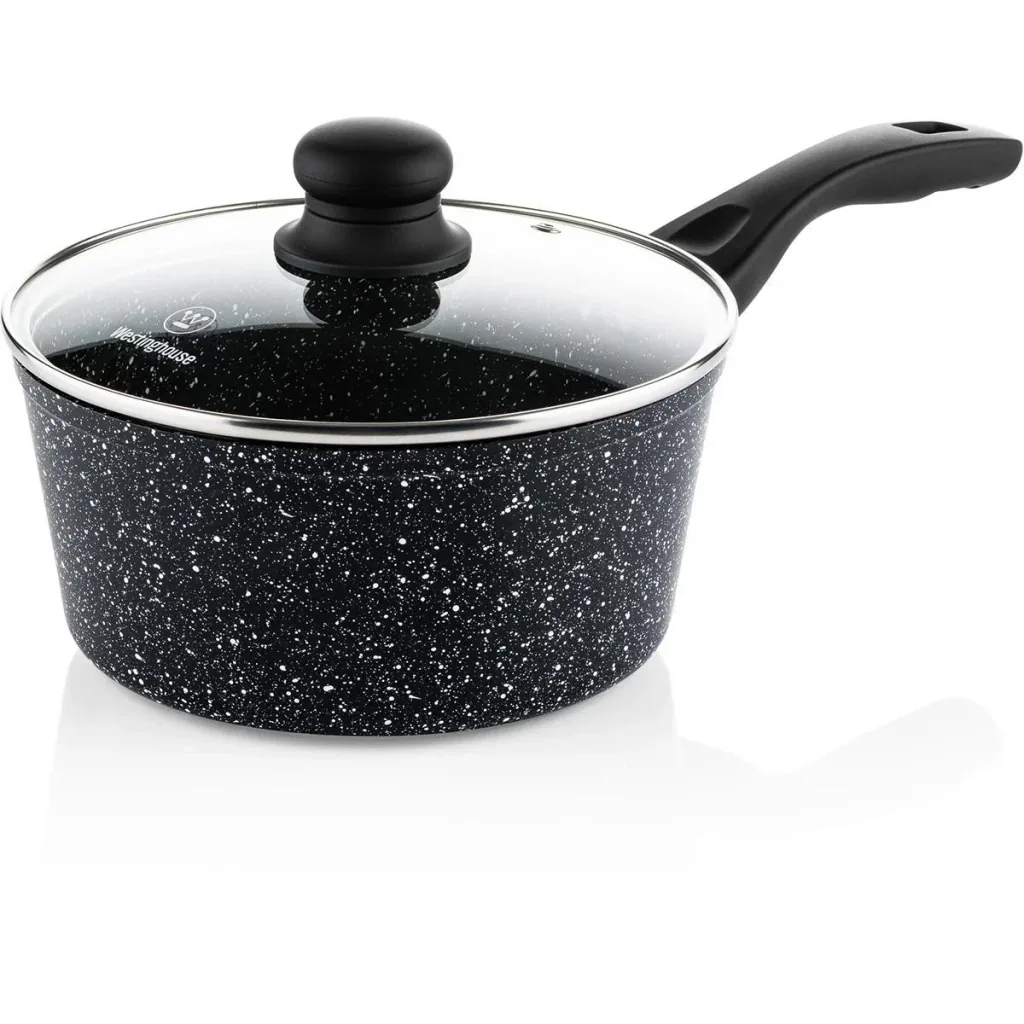 Schwarzer Marmor - Kochtopf 20 cm und Kochtopf 18 cm - Schwarz