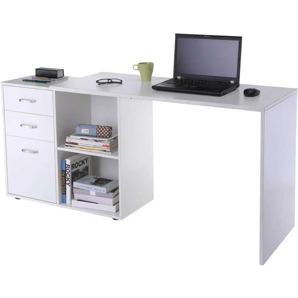 Eckschreibtisch MDF, weiß