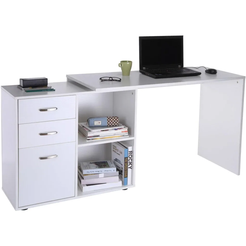 Eckschreibtisch MDF, weiß