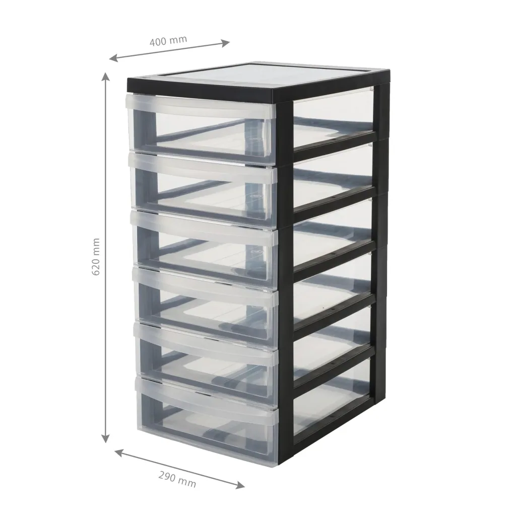Rollcontainer DC-361 mit 6 flachen Schubladen