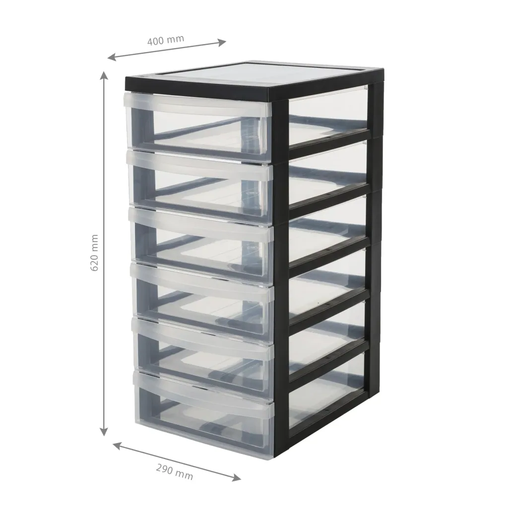 Rollcontainer DC-361 mit 6 flachen Schubladen