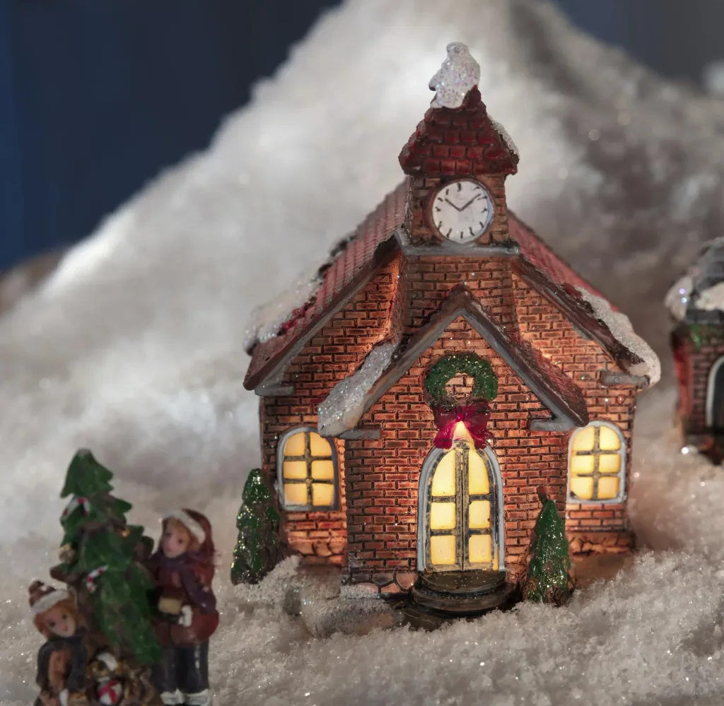 Weihnachtsdorf Set mit Beleuchtung - 9-teilig