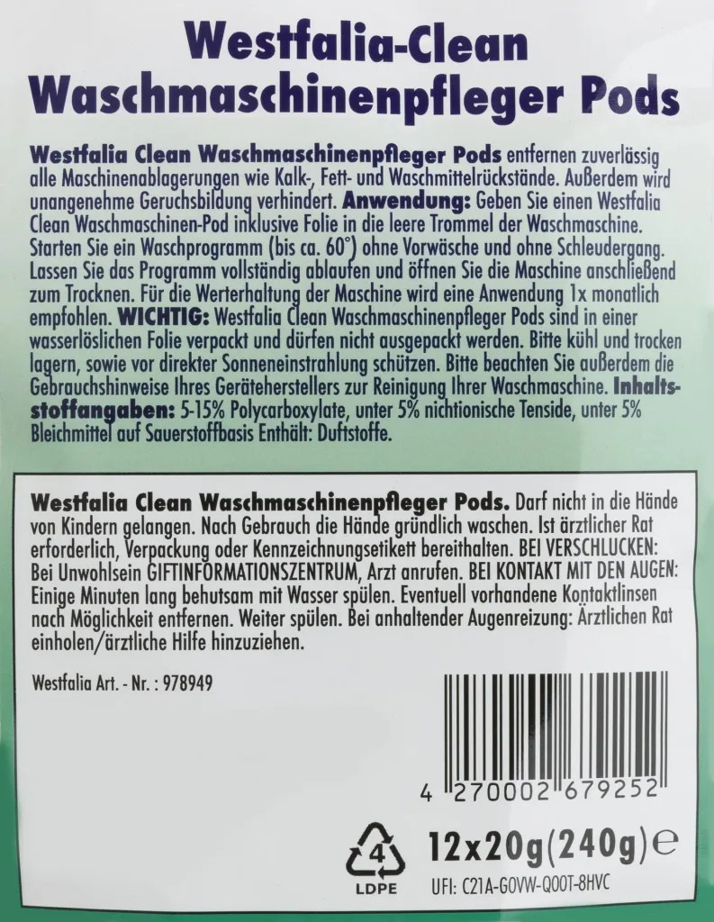 Reiniger Pods für die Waschmaschine 12er Set