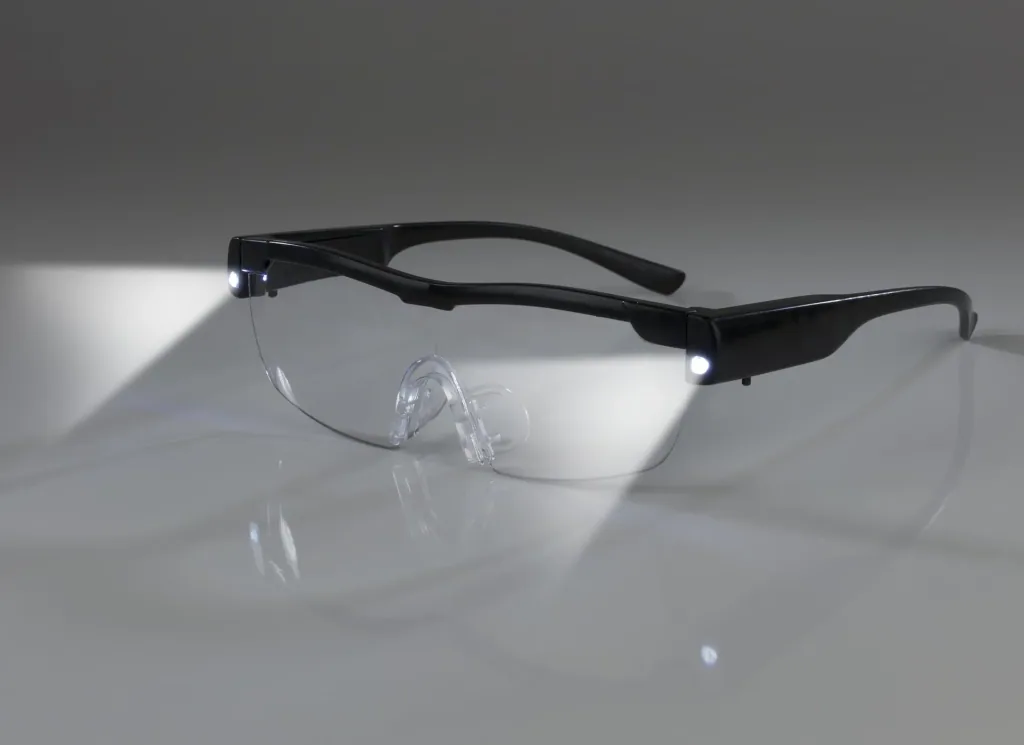 LED-Vergrößerungsbrille, Schwarz