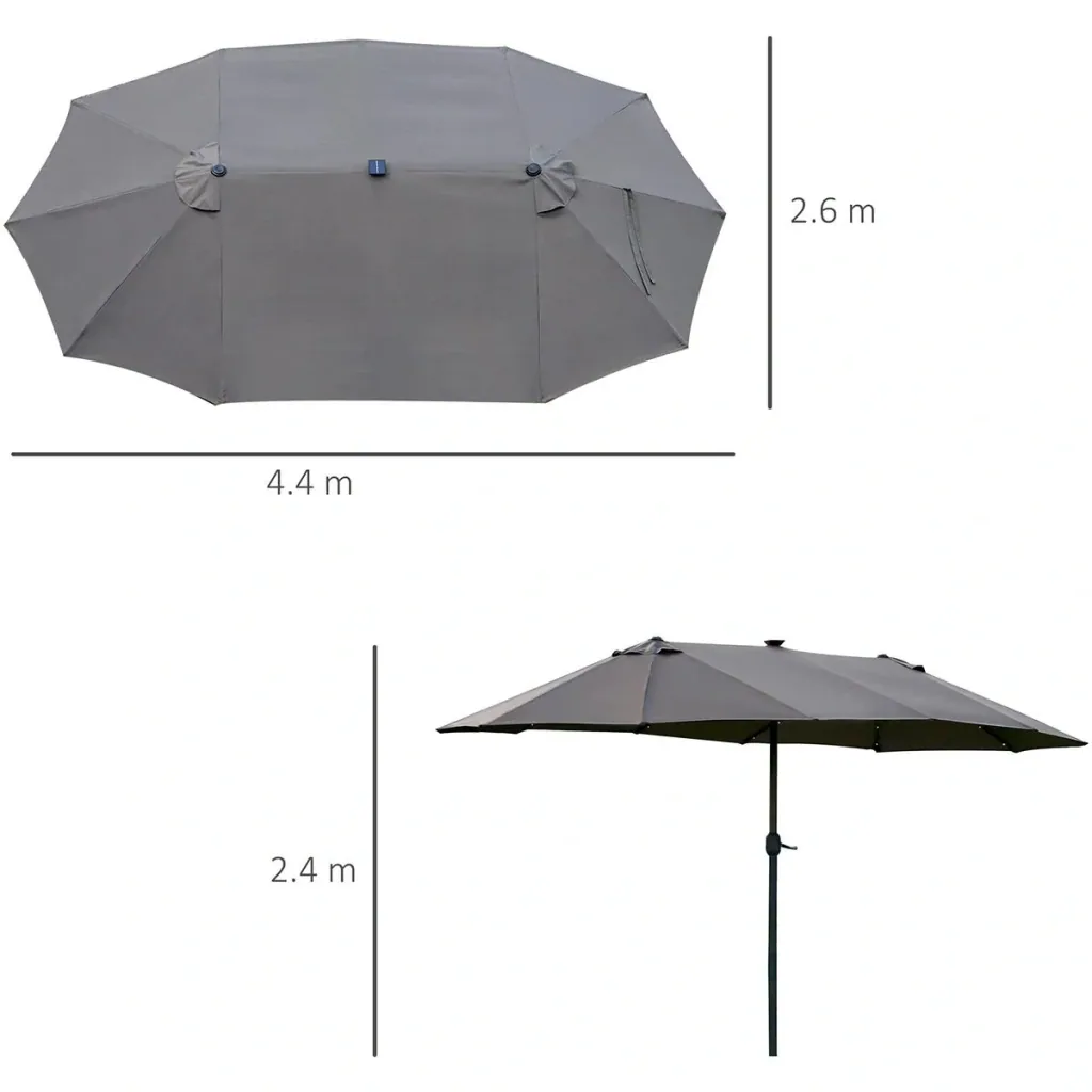 Sonnenschirm mit LED Doppelsonnens