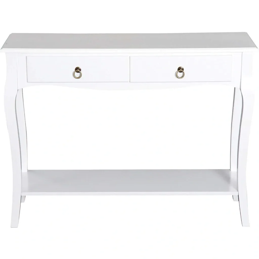Konsolentisch Konsole Sideboard mit 2 Schubladen Weiß