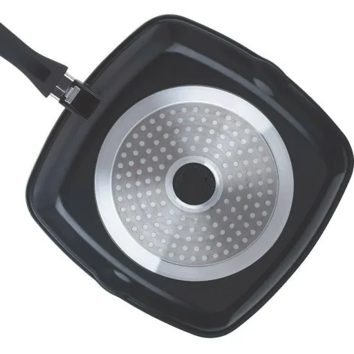 Grillpfanne - mit Deckel - 28cm - Schwarz