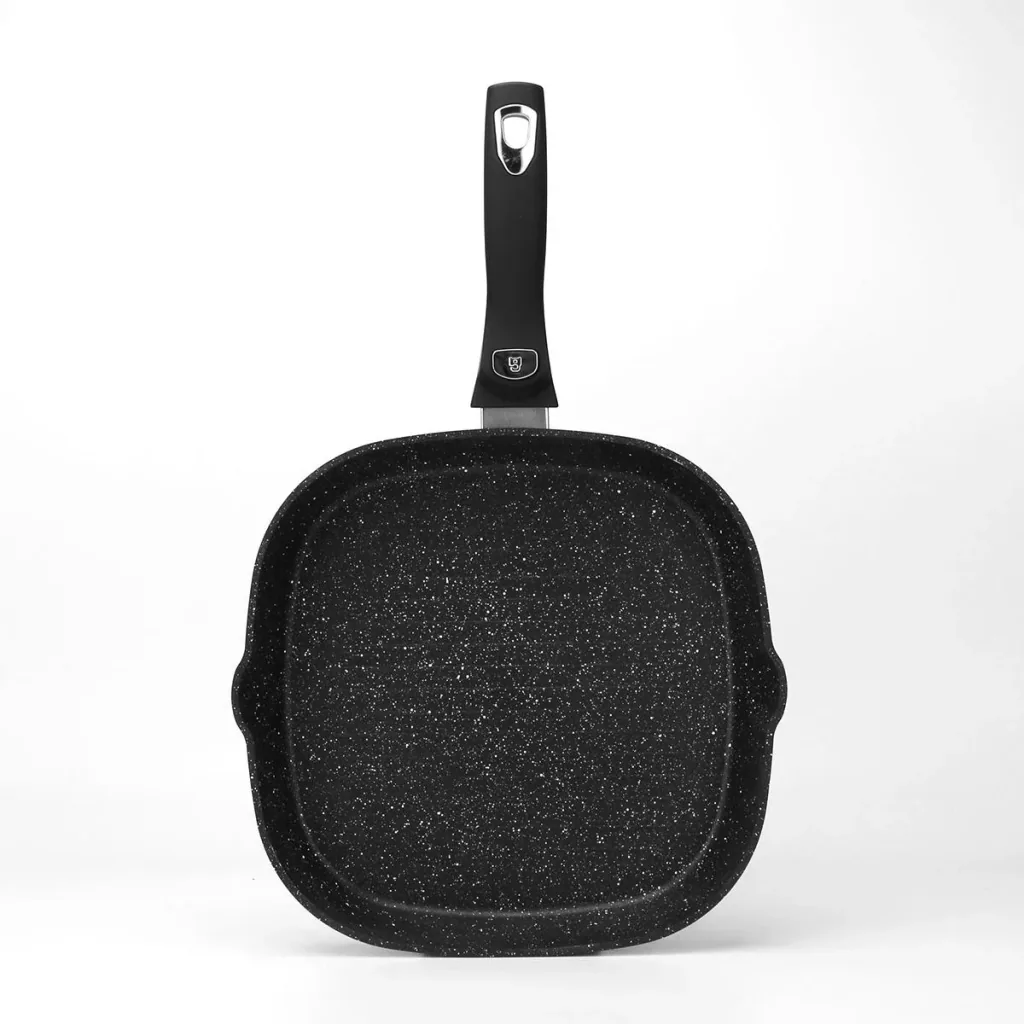 Grillpfanne - mit Deckel - 28cm - Schwarz