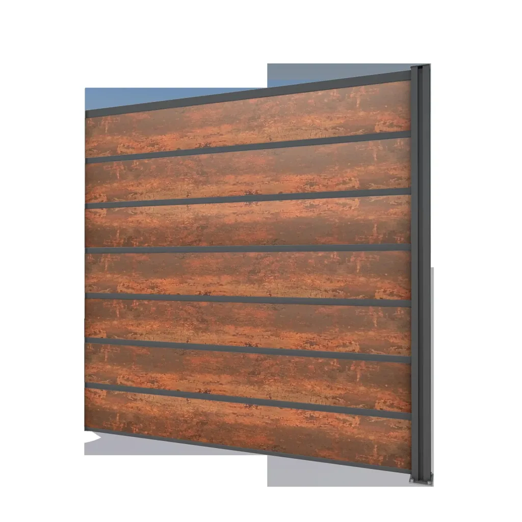 Sichtschutz Erweiterung, anthrazit, 1,94 x 1,86 m, Schichtstoffplatten Rostoptik