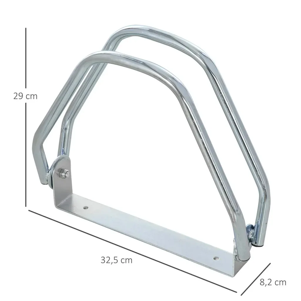 Fahrradparker Fahrradständer Mehrfachständer Bügelparker Boden- und Wandmontage Stahl Silber 5 Fahrräder 29 x 32,5 x 8,2