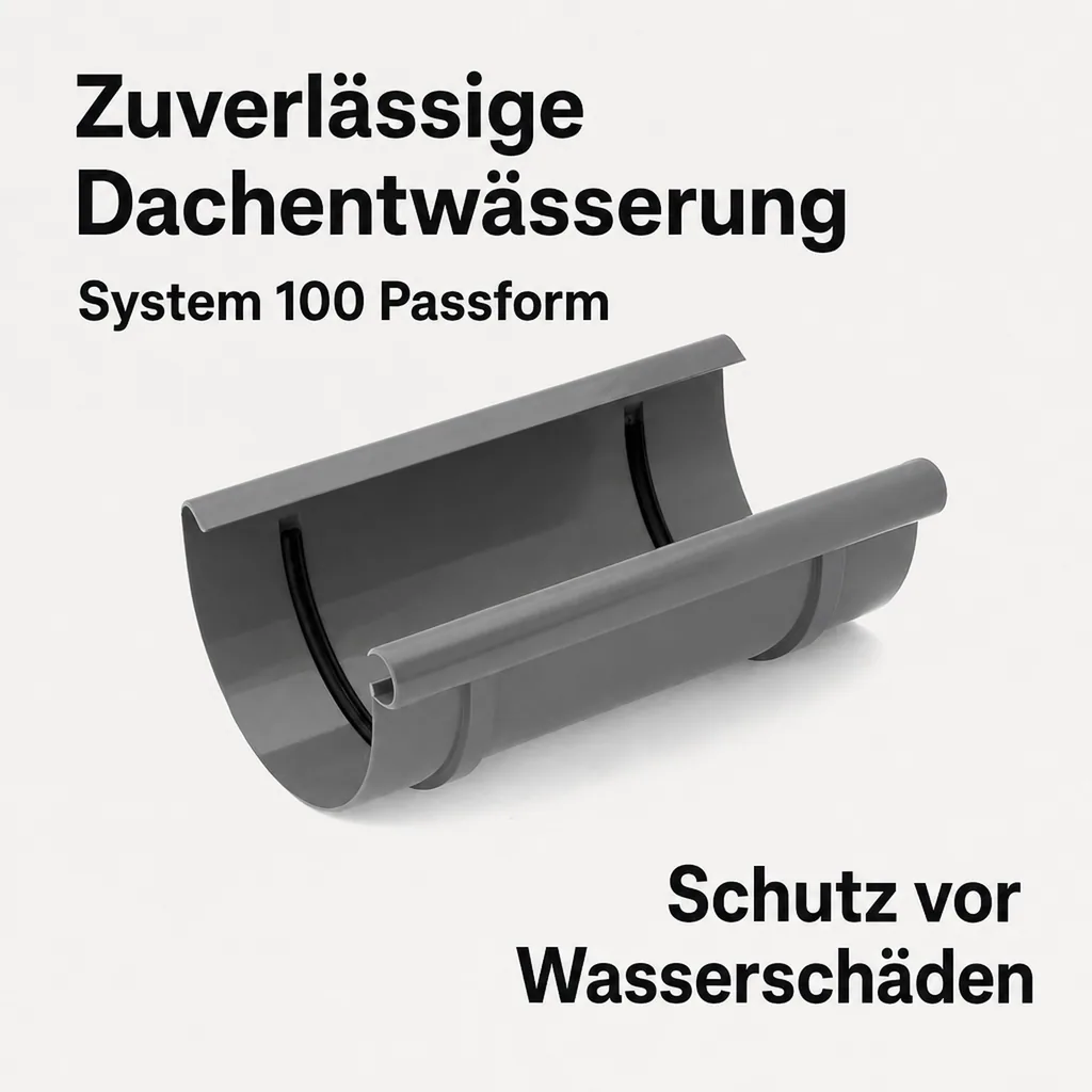Dachrinnenverbinder Graphit, Rinnenverbinder, Dachrinnenzubehör, System 100