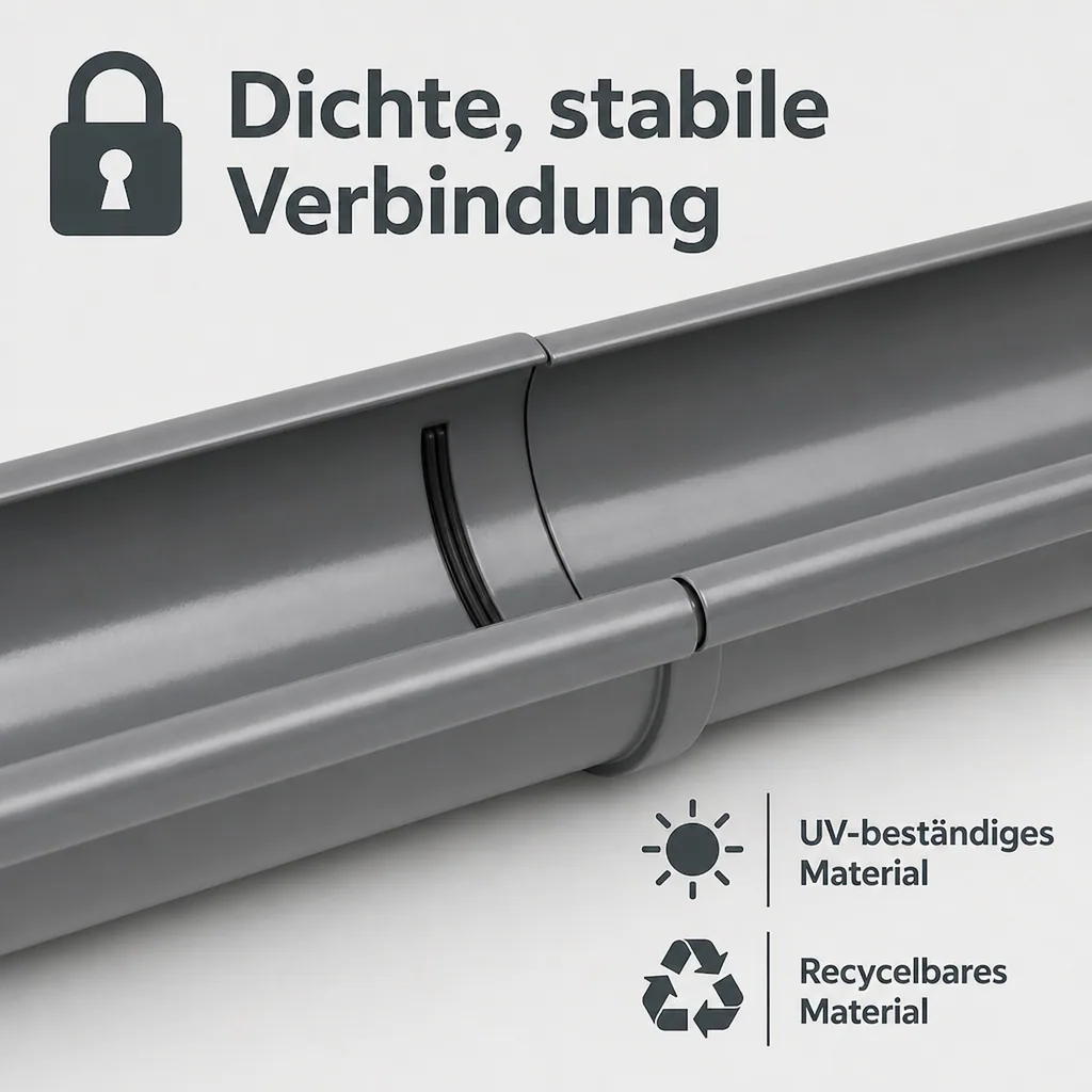 Dachrinnenverbinder Graphit, Rinnenverbinder, Dachrinnenzubehör, System 100