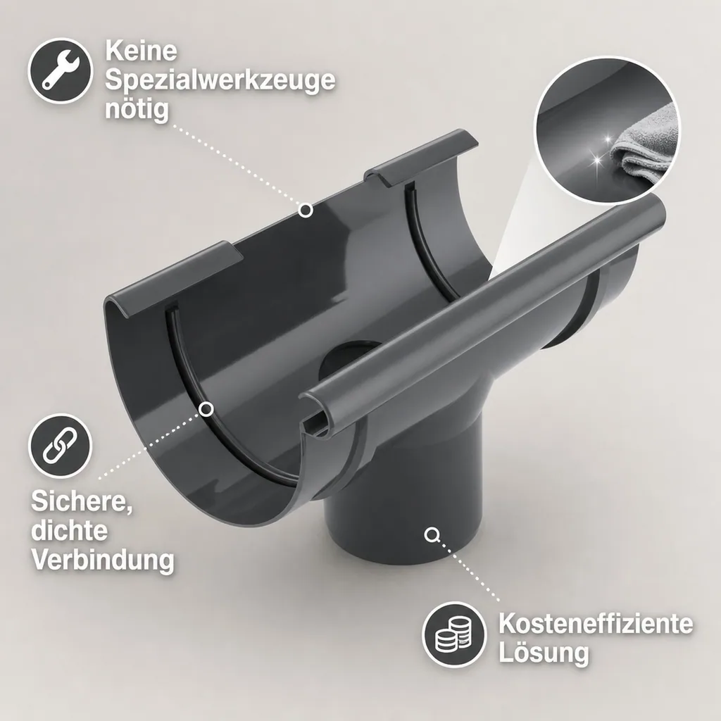 Regenrinne Stutzen graphit, Dachrinne System 100/90