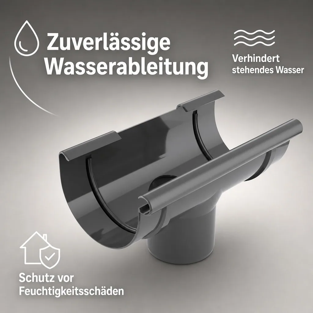 Regenrinne Stutzen graphit, Dachrinne System 100/90