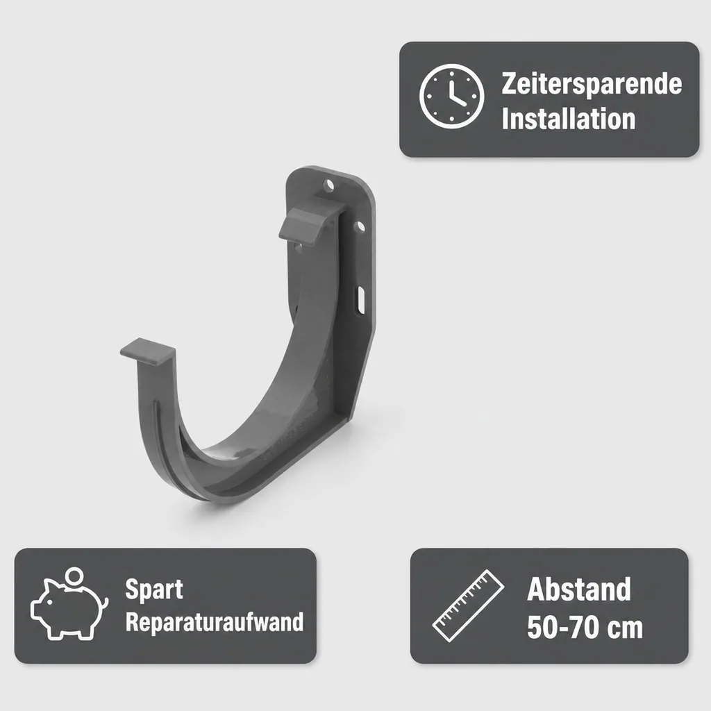 Rinnenhalter graphit, Dachrinnenhalter System 100, Regenrinnenhalter