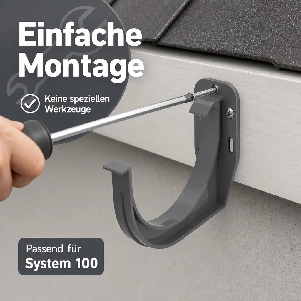 Rinnenhalter graphit, Dachrinnenhalter System 100, Regenrinnenhalter