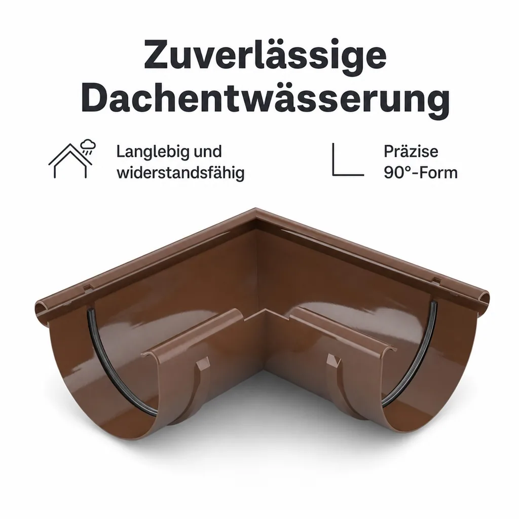 Regenrinne Eckstück Aussen 90° braun, System 100
