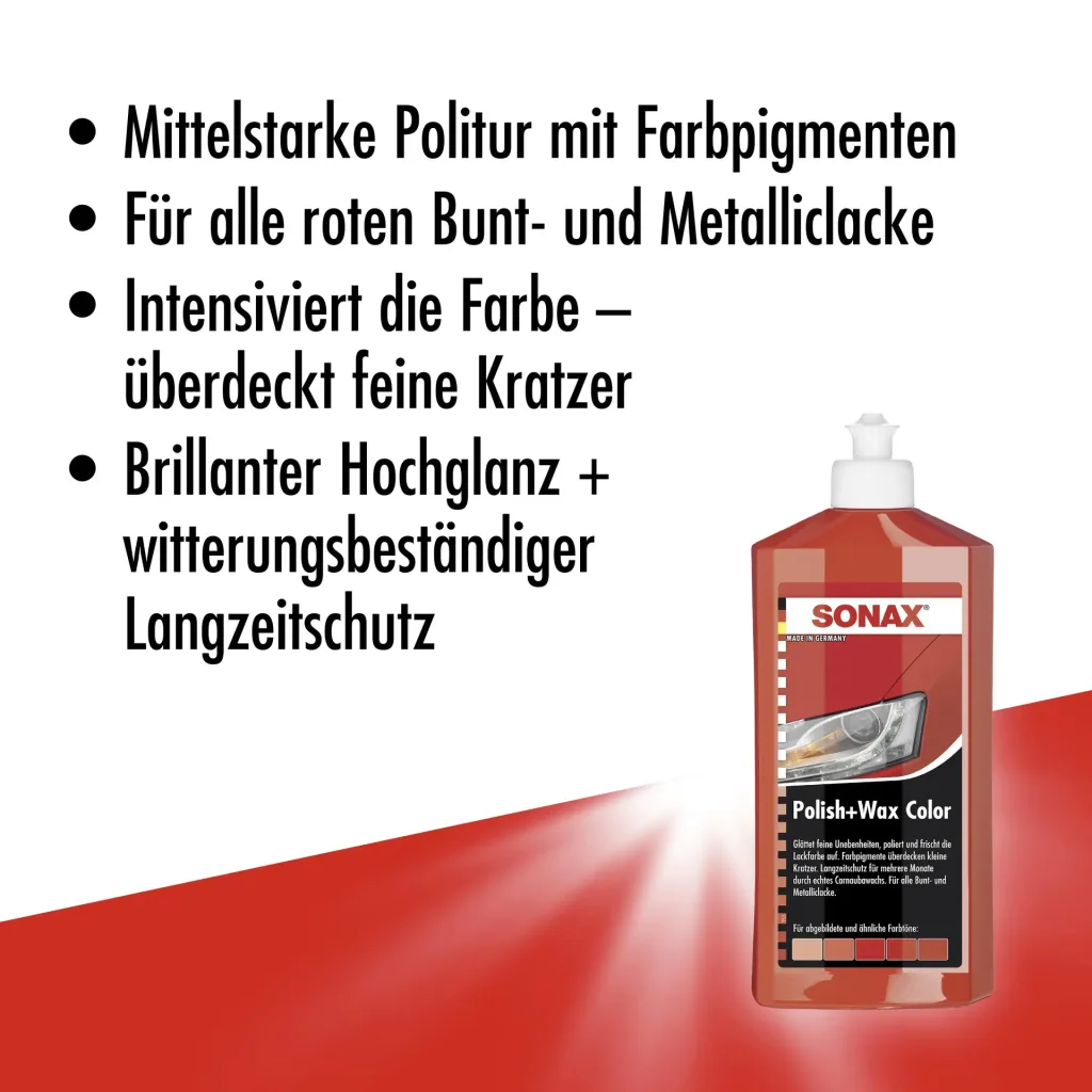 Polish+Wax Color rot 500 ml