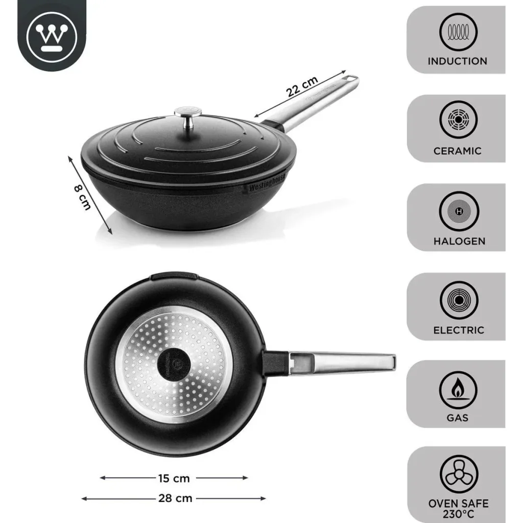 Performance Series Wokpfanne - Wok mit Deckel - 28 cm - Schwarz