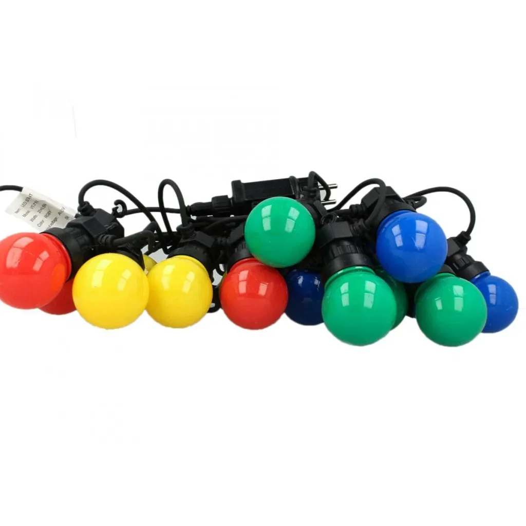VT-71020 LED-Kabel 10 Meter mit Stecker, inkl. 20x 0,5W LED-Birnen, RGBY, 600 Lumen, IP44
