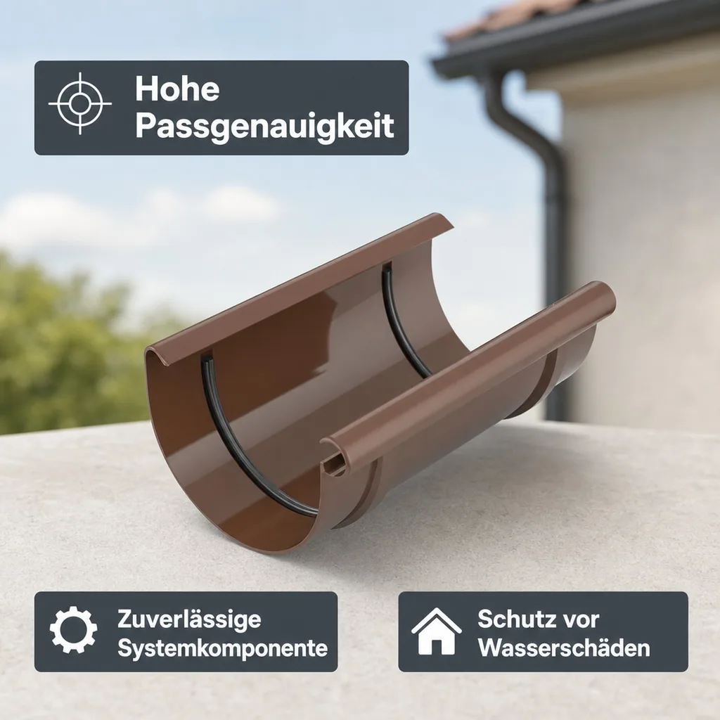 Dachrinne 125, Rinnenverbinder braun, Rinnenverbindung
