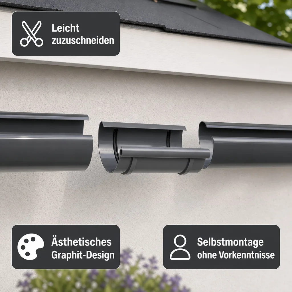 Regenrinne Graphit, Rinnenverbinder System 125