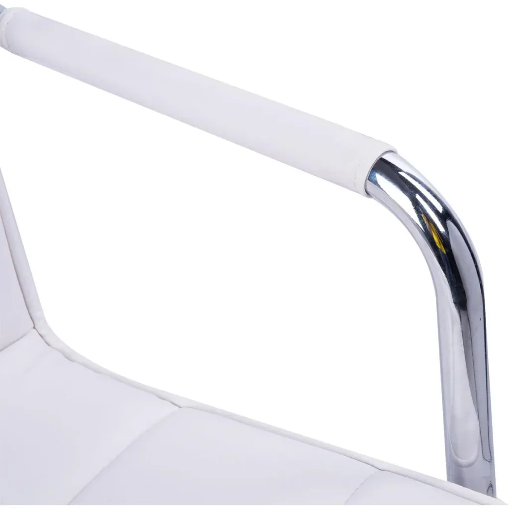 Drehstuhl mit geschwungenen Armlehnen weiß/silber