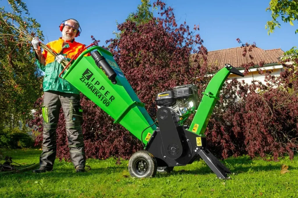 Benzinhäcksler "ZI-HAEK4100", mit 2 Wendemesser, 4100 Watt, Grün