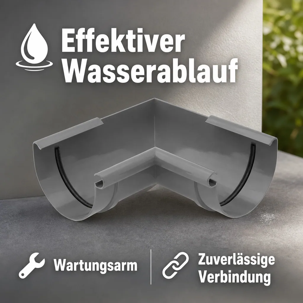 Regenrinne Eckstück Innen 90° graphit, System 125