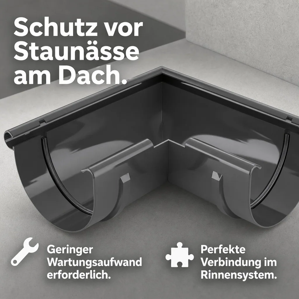 Regenrinne Eckstück Graphit 90° außen, System 125, Dachrinne