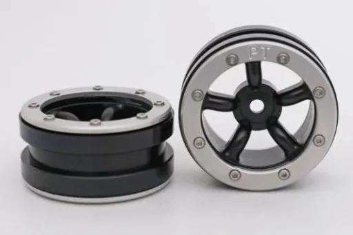 Beadlock Wheels PT-Safari Schwarz/Silber 1.9 (2 St.)