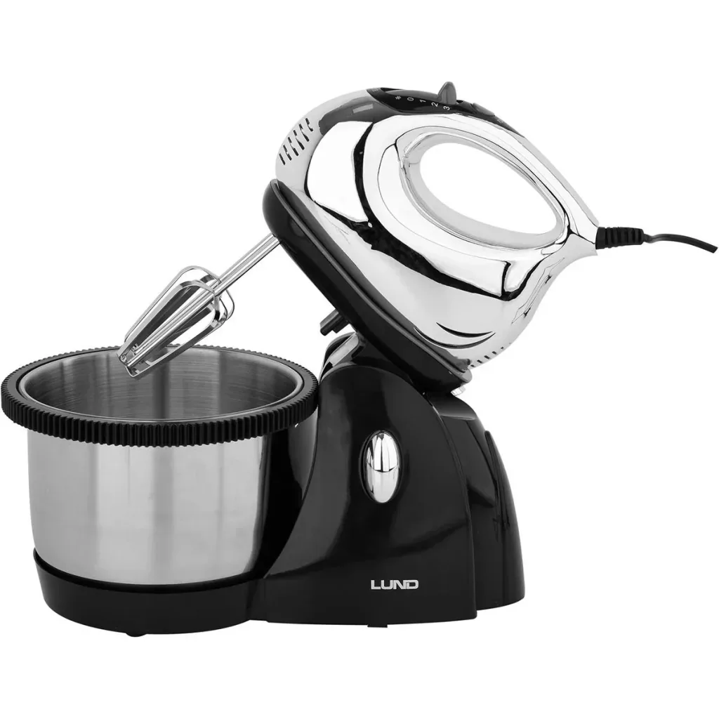 LUND Handmixer mit Edelstahlschüssel - 3 Geschwindigkeitsstufen - Schüsselinhalt: 3L - 250W