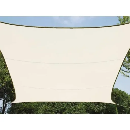 Schattentuch / Sonnensegel inklusive Perel-Befestigungskit - Rechteck - 2 x 3m - Creme