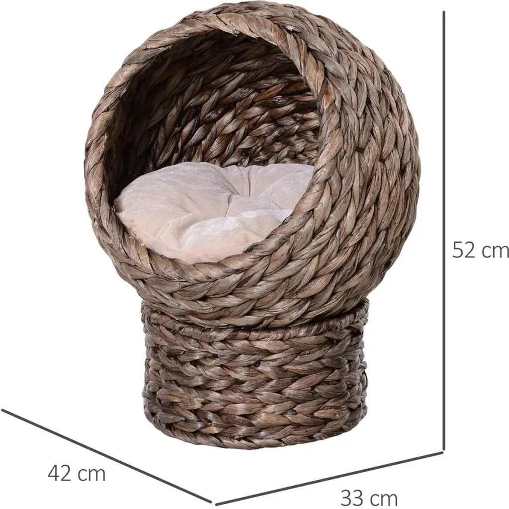 Katzenkorb mit Kissen braun
