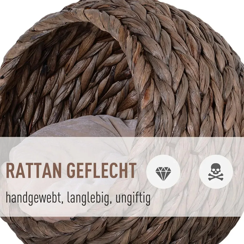 Katzenkorb mit Kissen braun