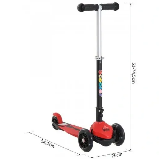 Tretroller Scooter Kinderroller 3 Räder Rot