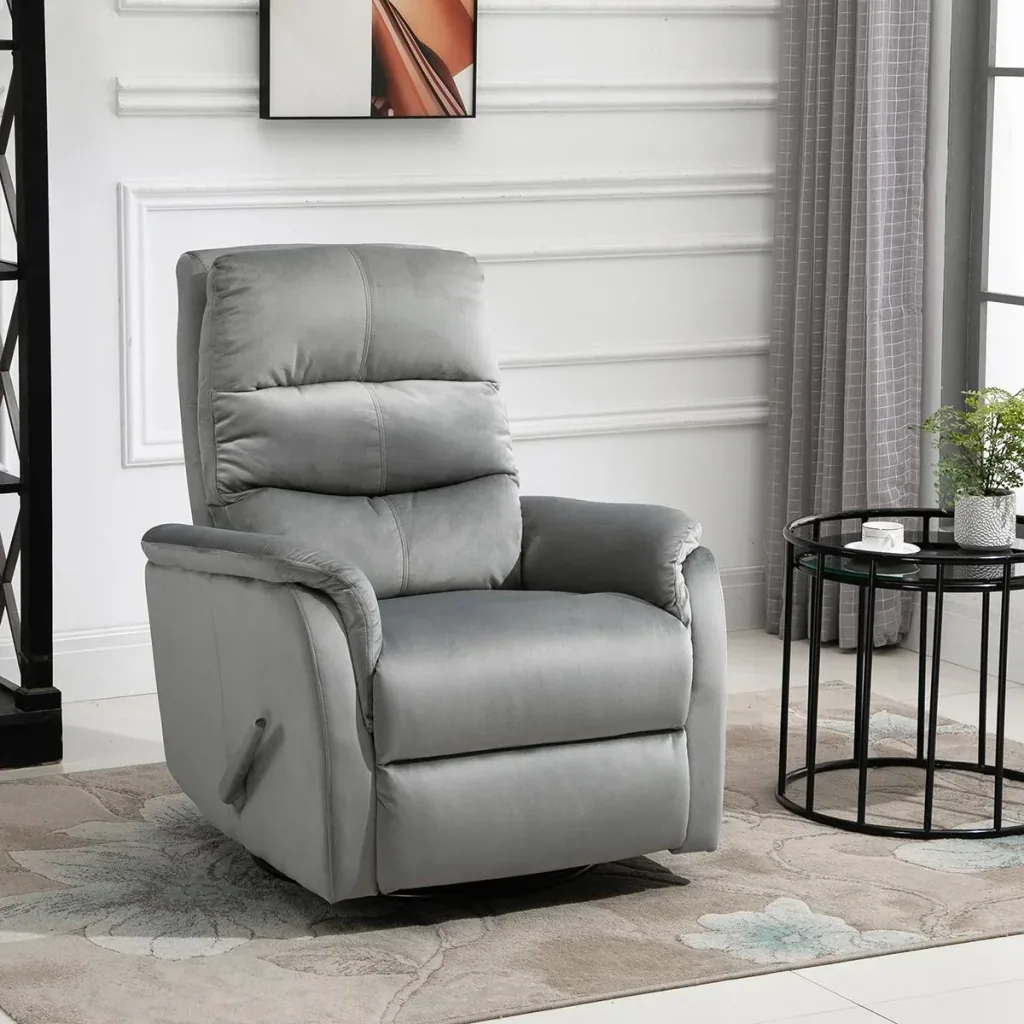 Relaxsessel Liegesessel TV Sessel mit Wippenfunktion Einzelsofa 140° neigbar Fernsehsessel Polyester Grau 80 x 102 x 100
