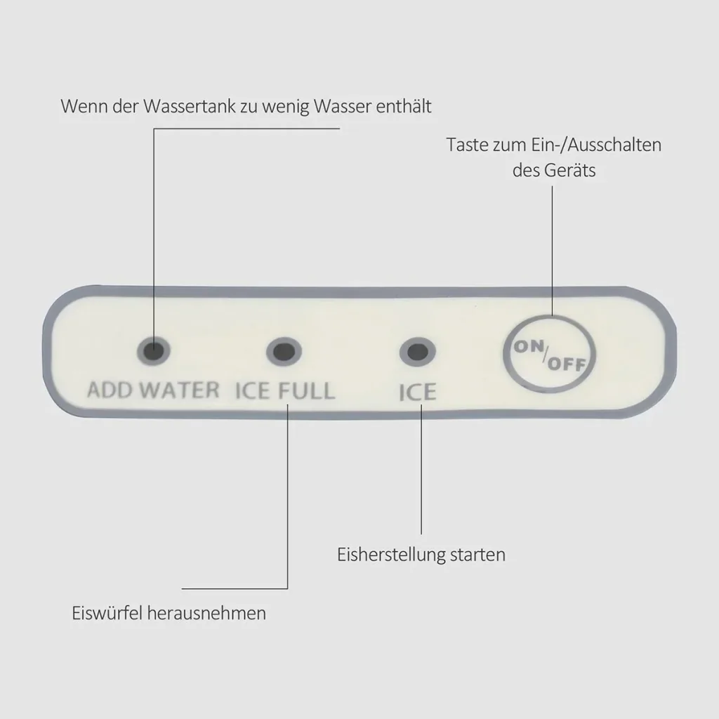 Eiswürfelmaschine mit automatischer Reinigungsfunktion schwarz