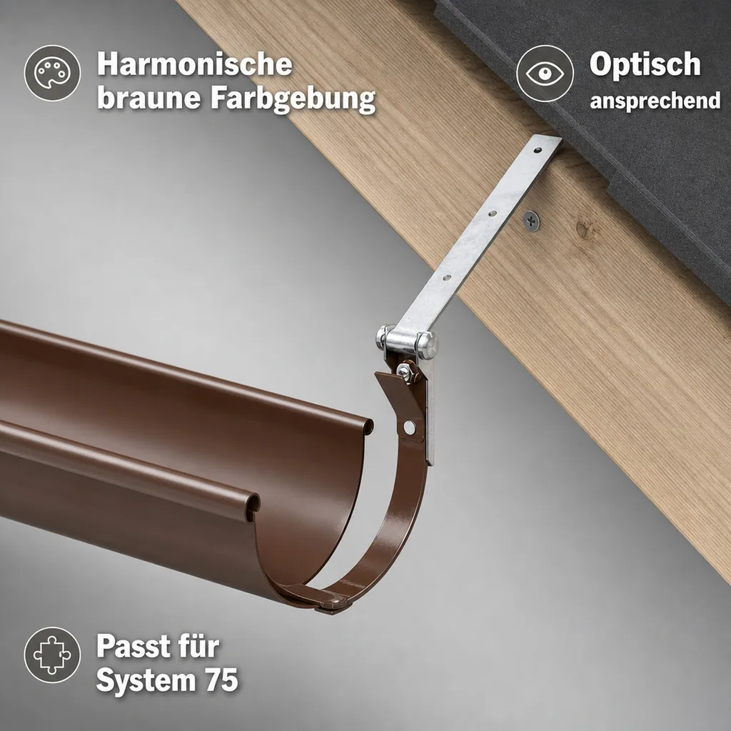 Rinneneisen, einstellbar, Metall, braun, System 75